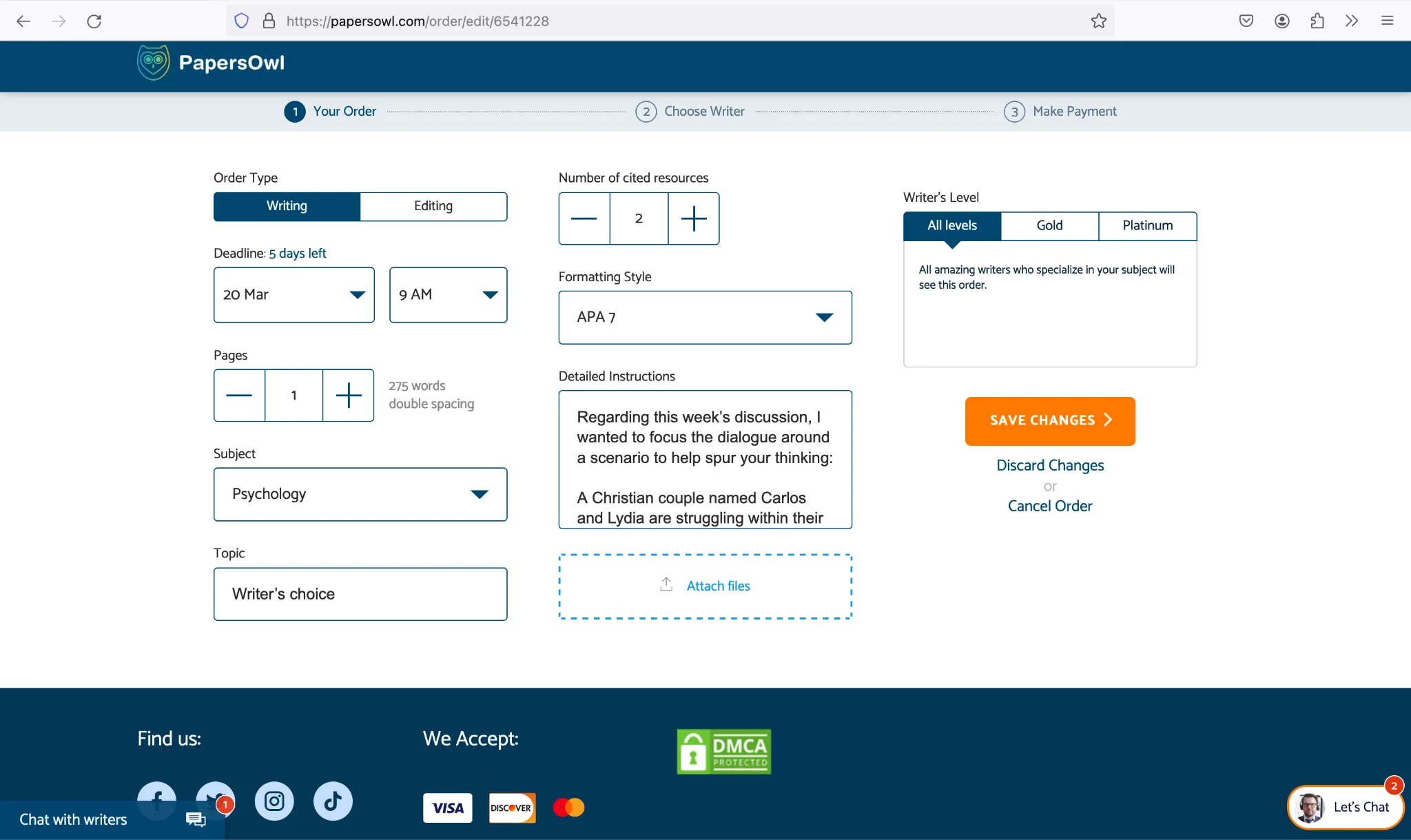 Ordering Process