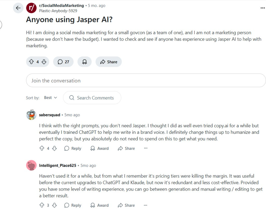 jasper ai customer review