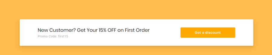 Getting a discount for the first order