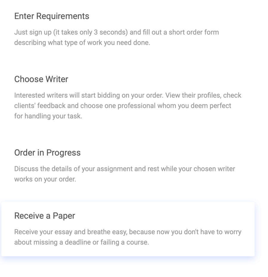 Tutoriage ordering process