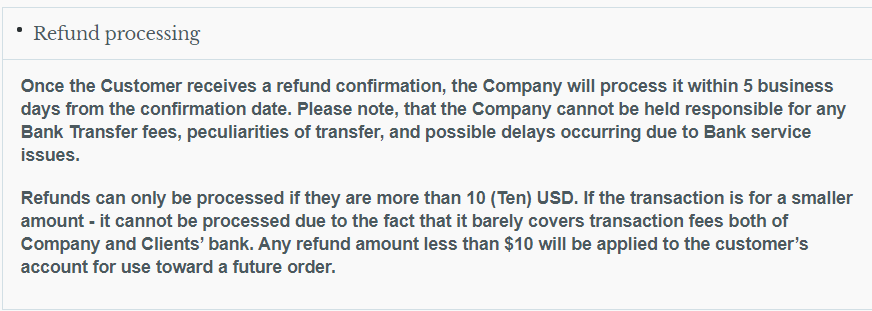 GrabMyEssay Refund processing information