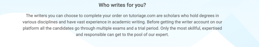 Tutoriage quality of writers