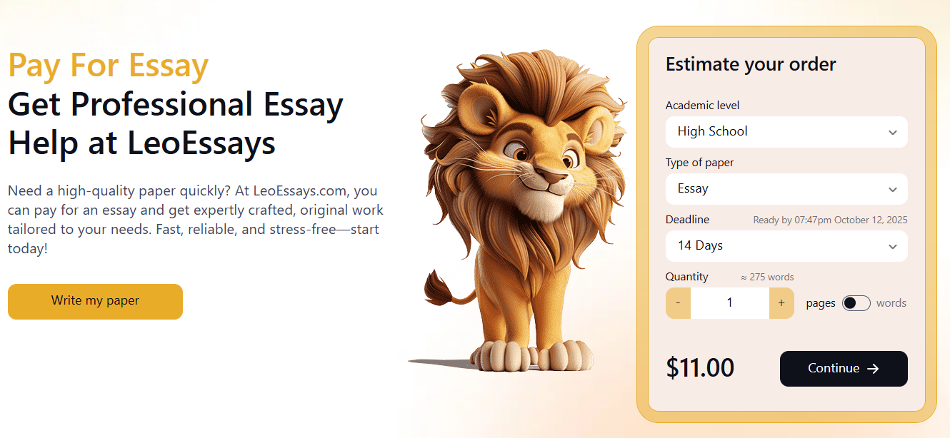 Lionessays main page