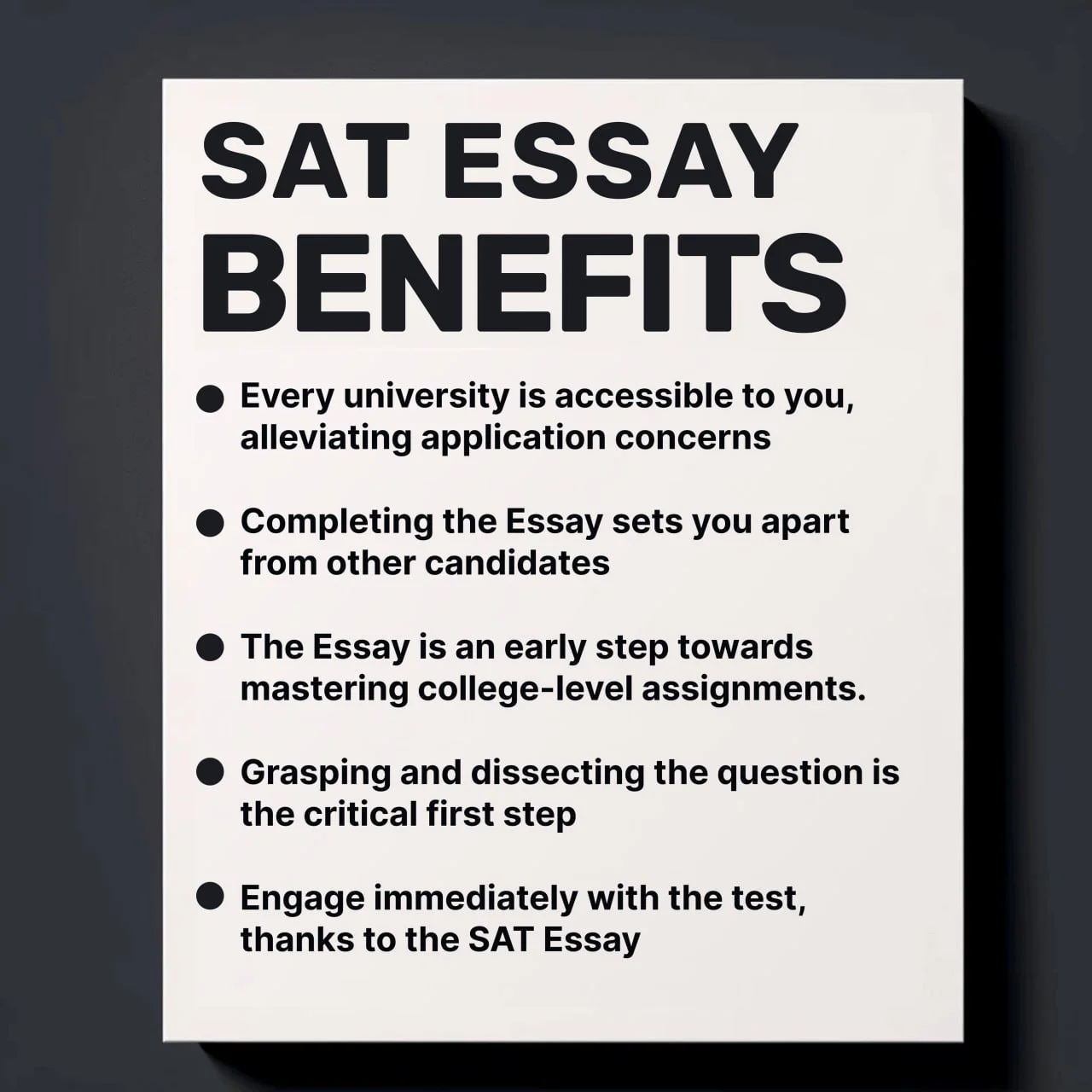 benefits of taking the sat essay