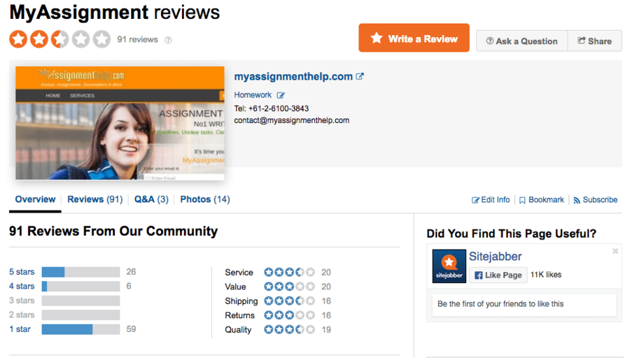 Myassignmenthelp SiteJabber reviews 1