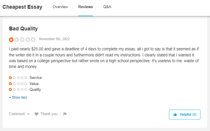CheapestEssay Reviews