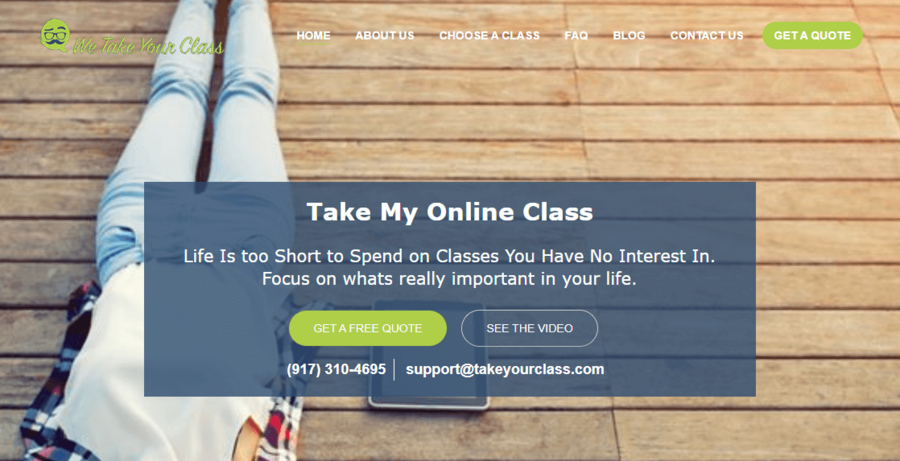 Takeyourclass main page