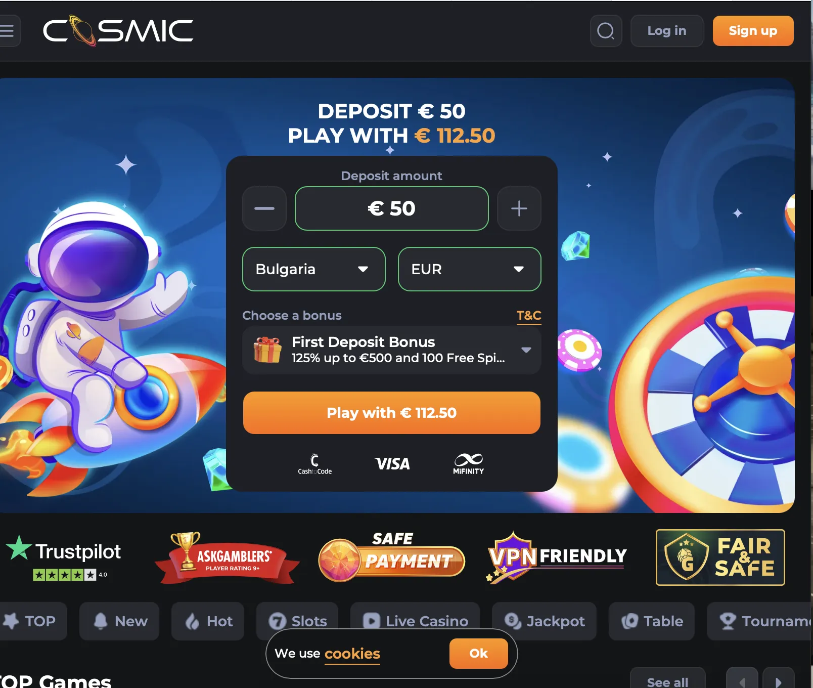 Cosmicslot Казино