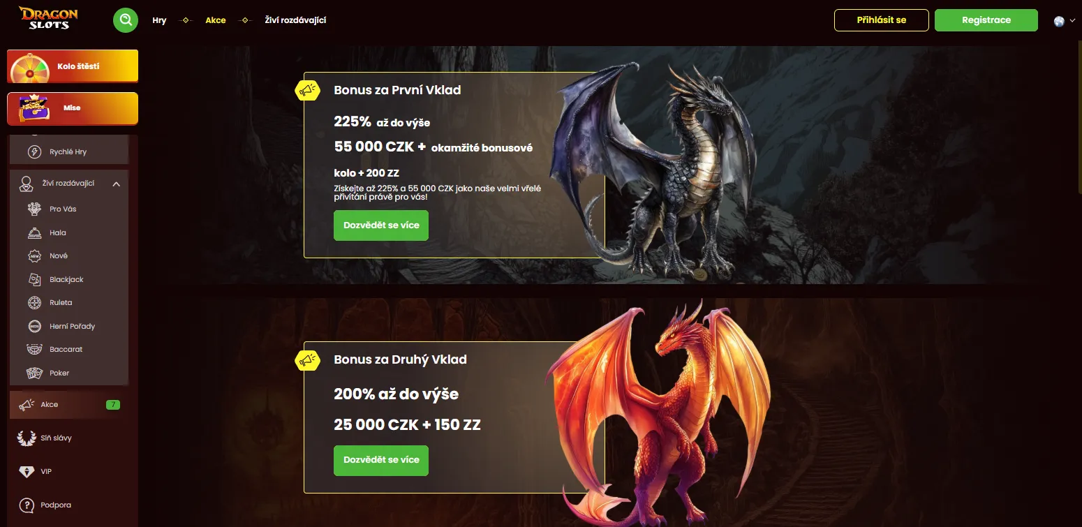 Bonusy a promo akce Bonusy a promo akce