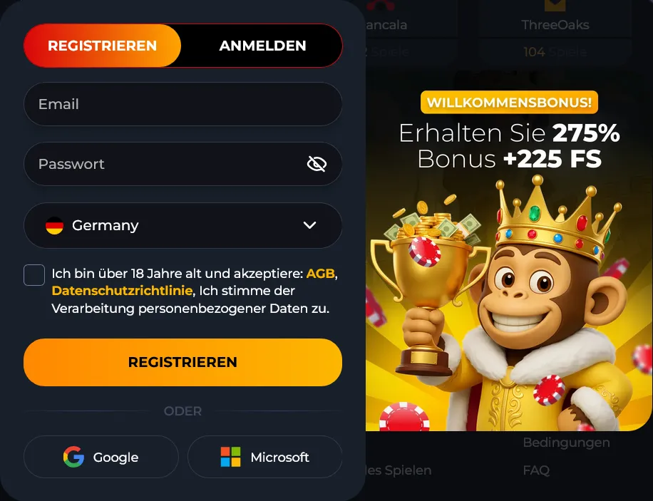 Boni und Aktionen bei Oro.gg