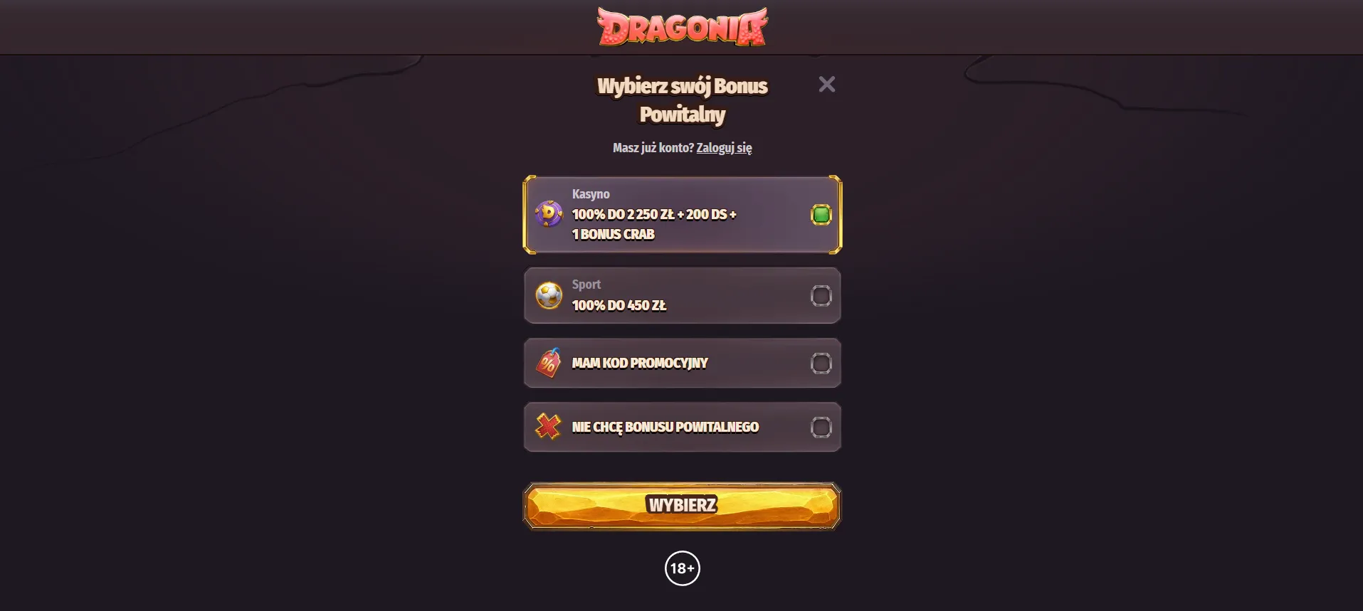 Rejestracja w Dragonia Rejestracja w Dragonia