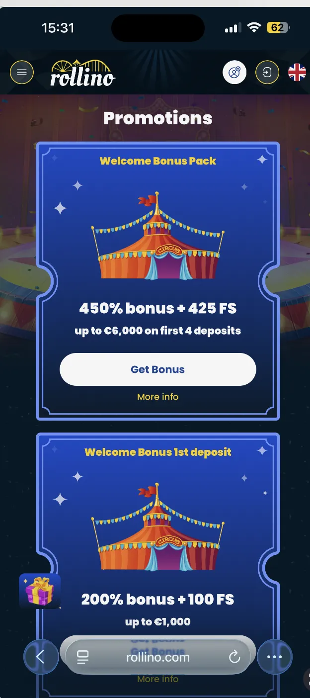 Rollino Казино и Приложение