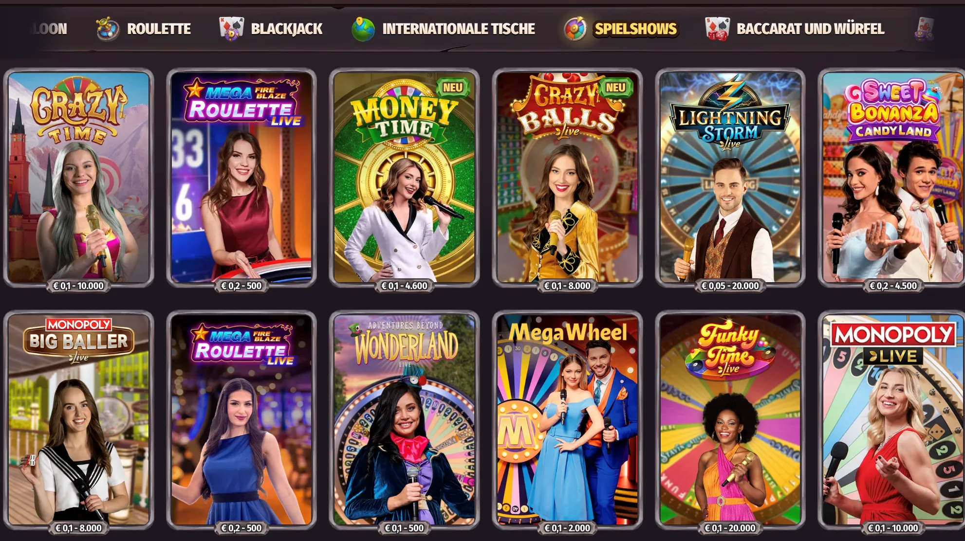 Reiche Spielauswahl des Casinos Reiche Spielauswahl des Casinos