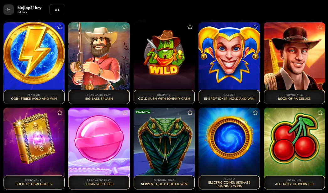 Herní nabídka Herní nabídka