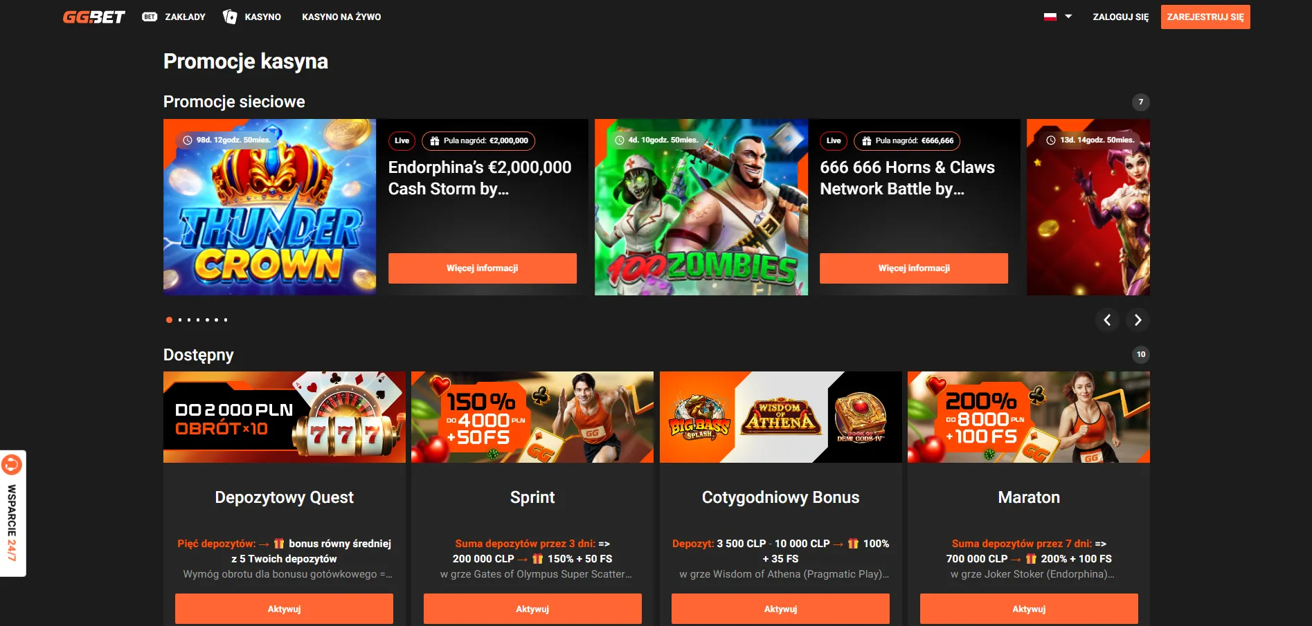 Sekcja promocji w kasyno GGBet online Sekcja promocji w kasyno GGBet online