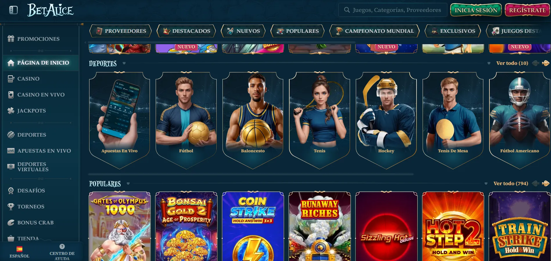 Selección de juegos Selección de juegos