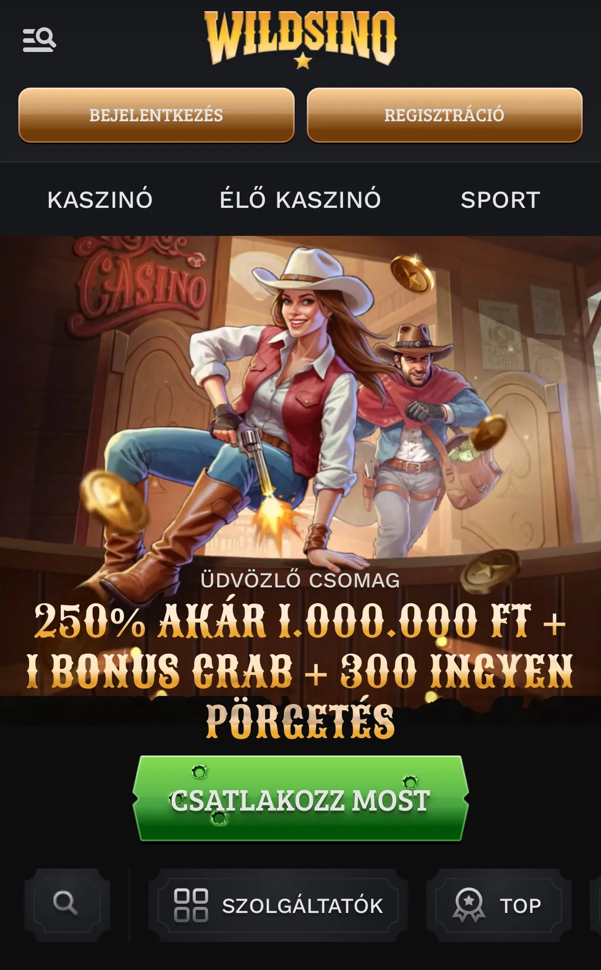 Wildsino Mobil Kaszin&oacute;