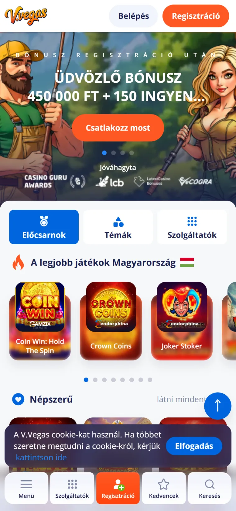 V.Vegas Kaszin&oacute; &eacute;s applik&aacute;ci&oacute;