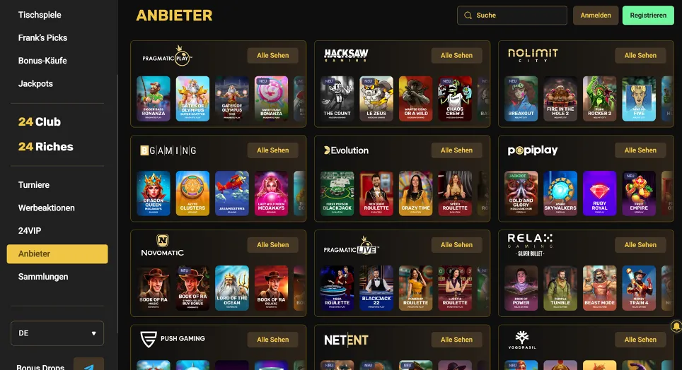 Spielauswahl Spielauswahl