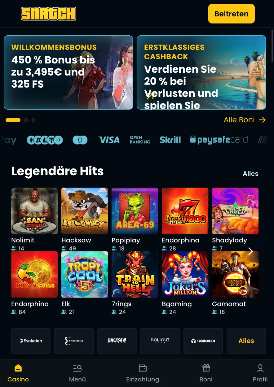 Snatch Casino a aplikace Snatch Casino a aplikace