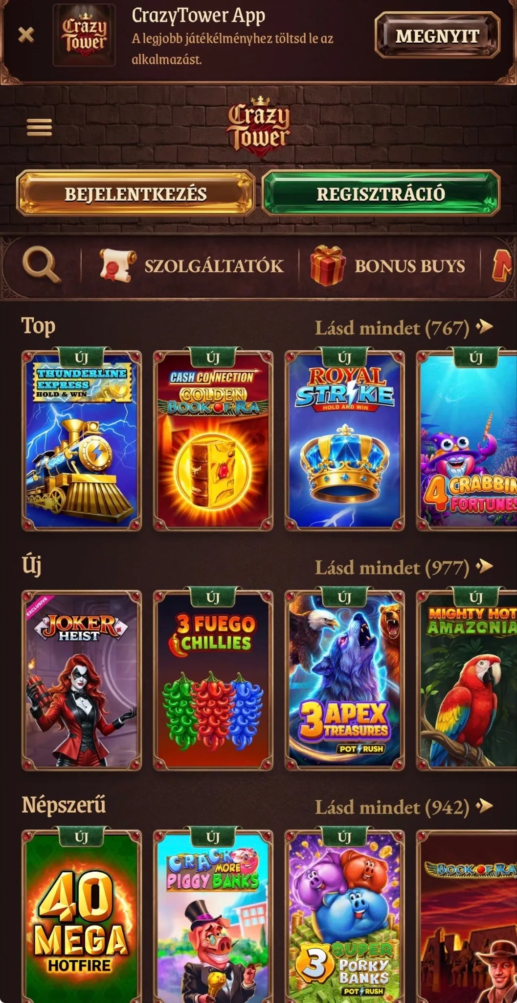 CrazyTower Mobil Kaszinó és App CrazyTower Mobil Kaszinó és App