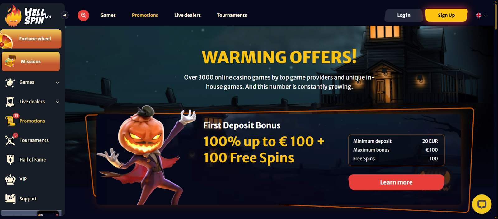 Бонус в казино HellSpin