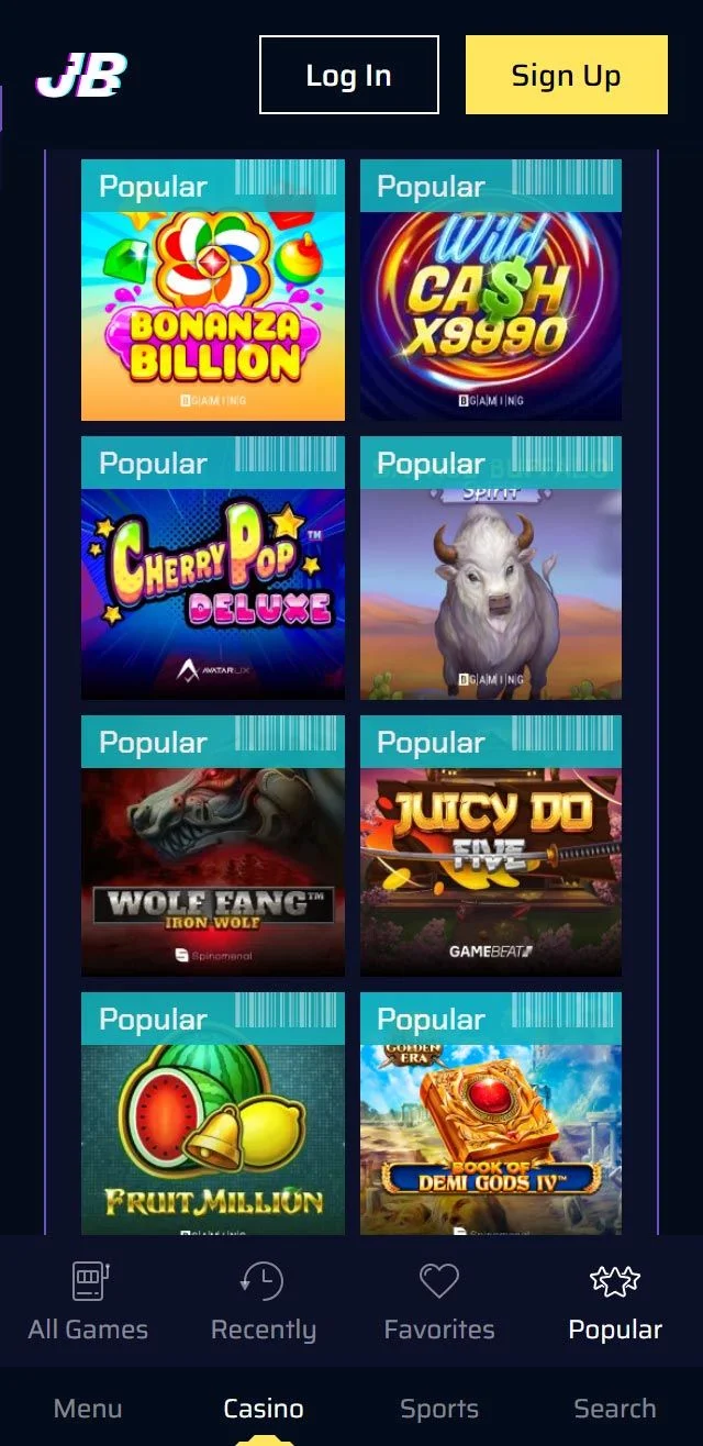 Justbit Casino Mobile und App