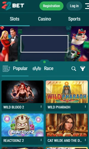 22bet Casino mobile und App