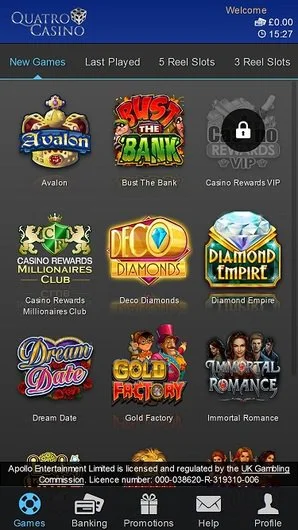 Quatro Mobile Casino und App