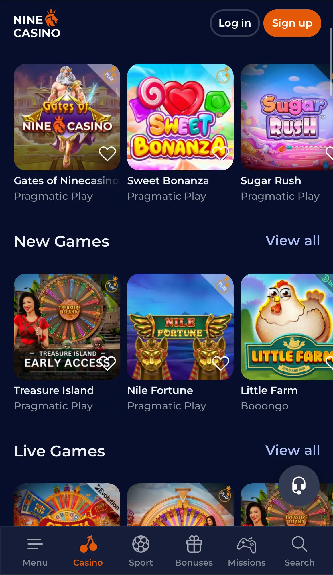 Nine Casino Mobile und App 2