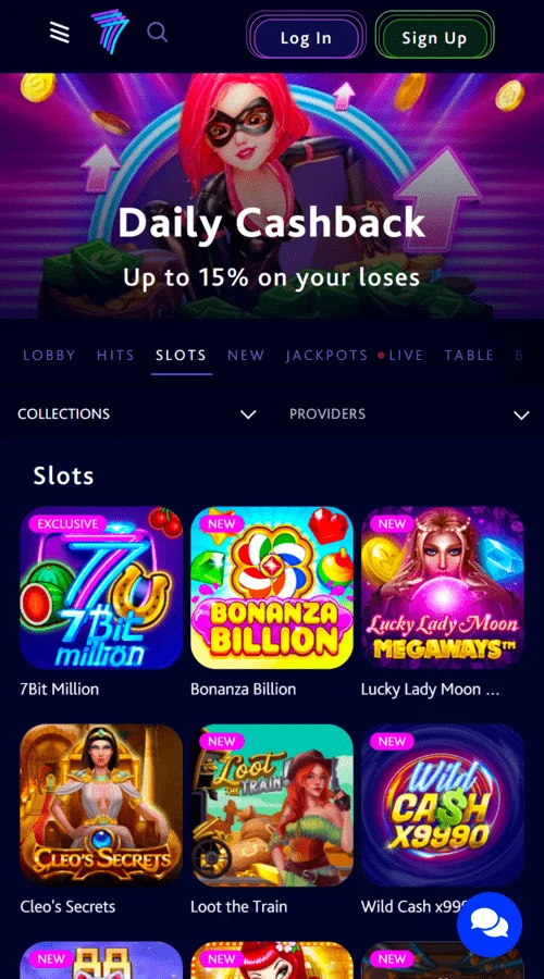 7bit Casino mobile und App