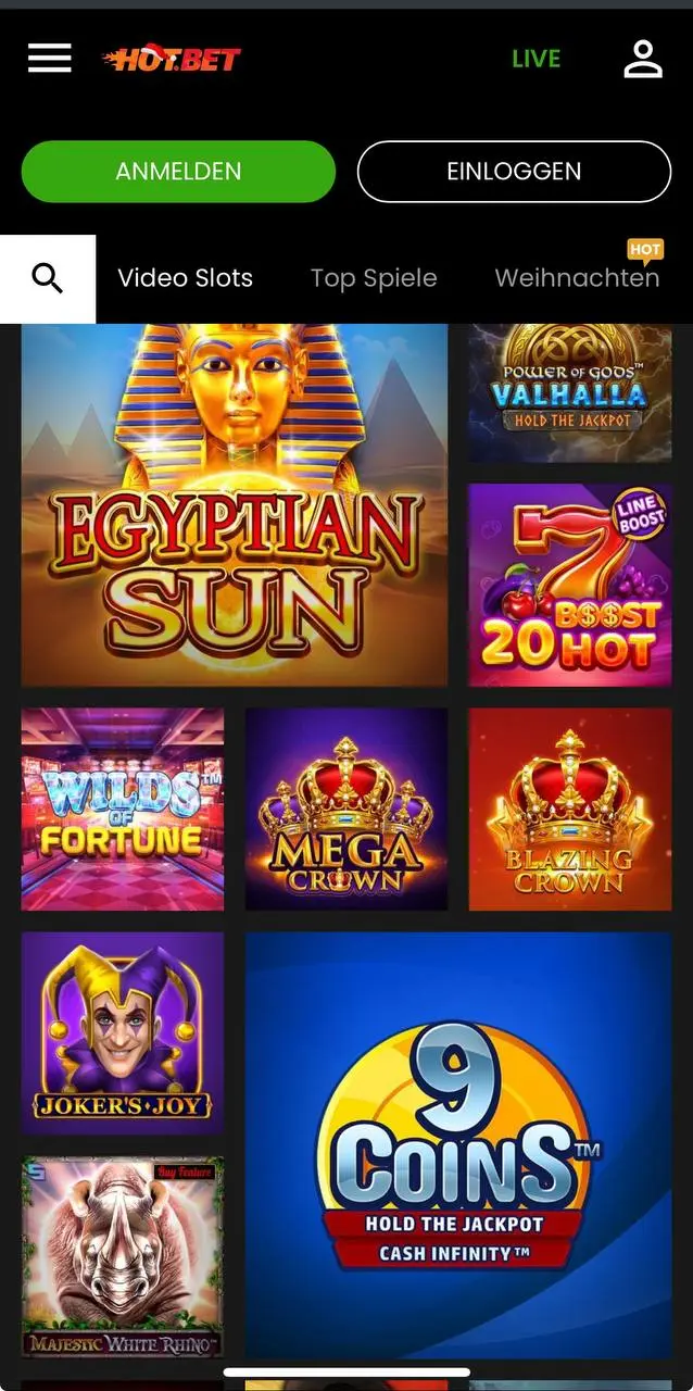 HotBet Casino Mobile und App