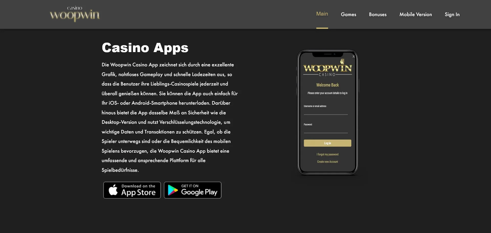 WoopWin Casino Mobile