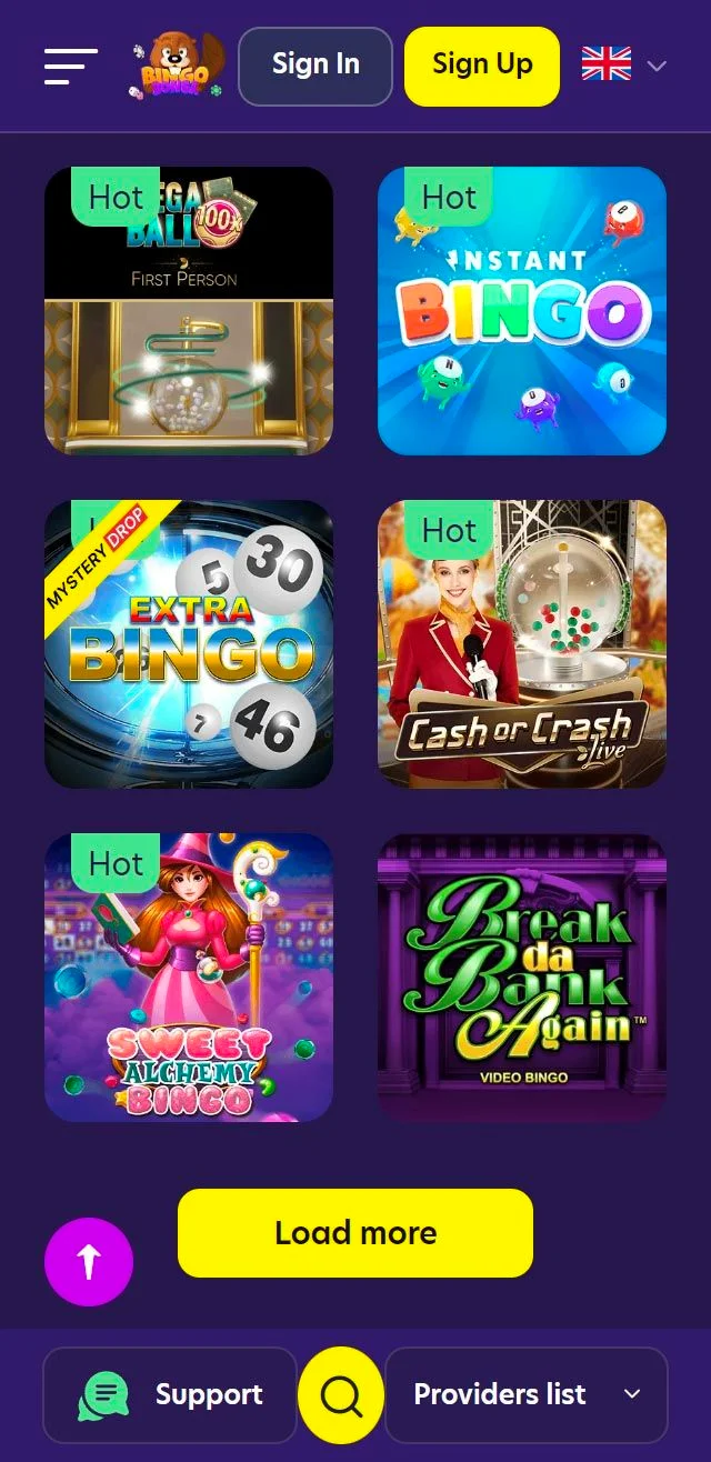 Bingo Bonga Casino mobile und App