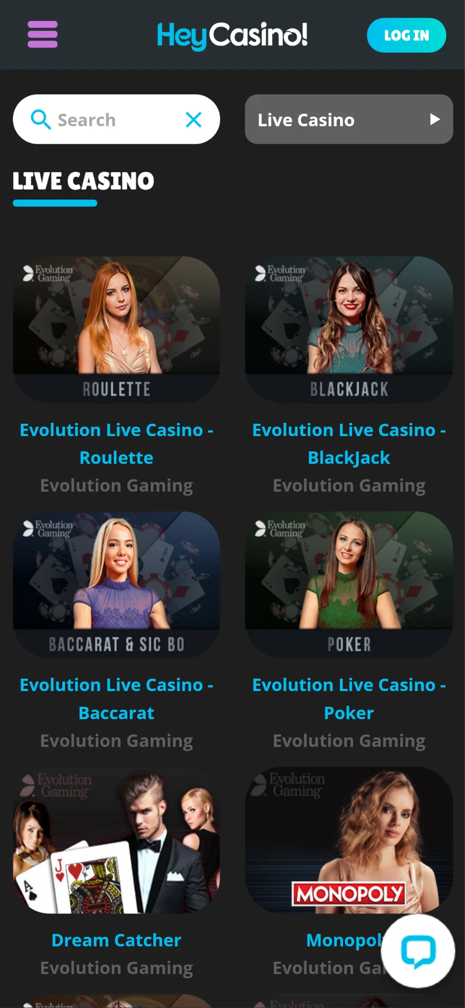 Hey Casino mobile und App