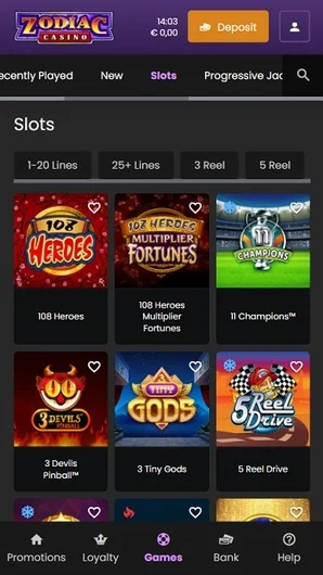 Zodiac Mobile Casino und App