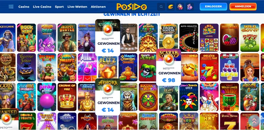 Online-Spielautomaten verfügbar bei Posido Online Casino