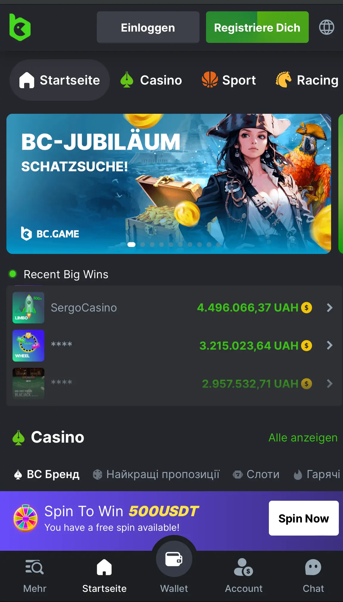 BC Game Casino Mobile und App