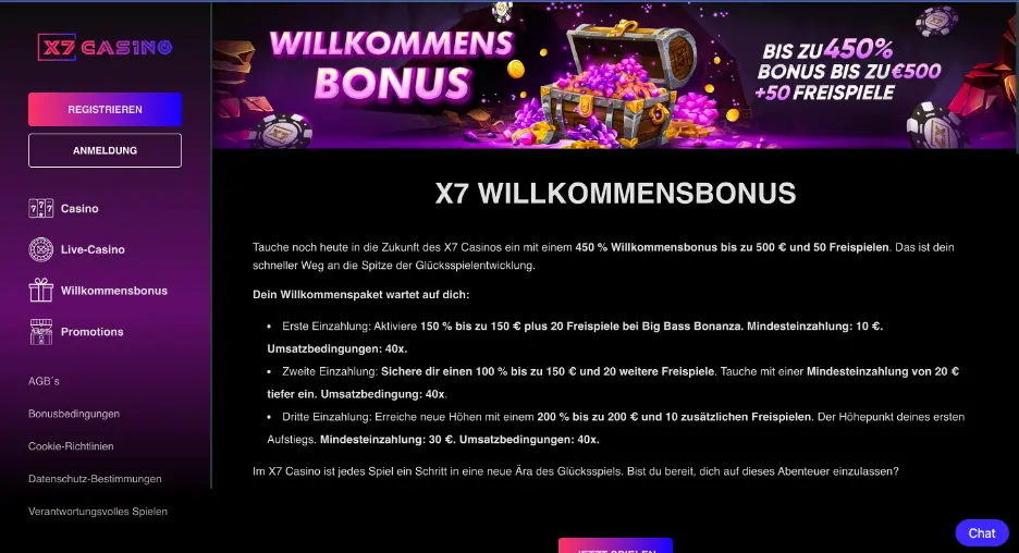 x7 Casino Bonus und Promotionen