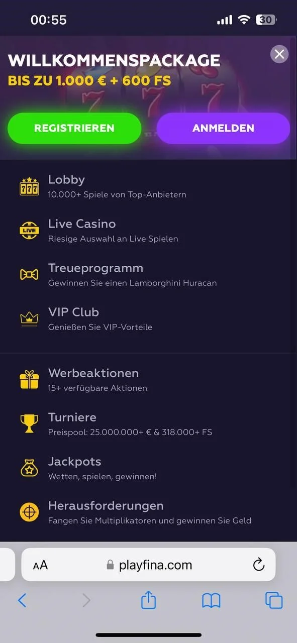Playfina Casino Mobile und App
