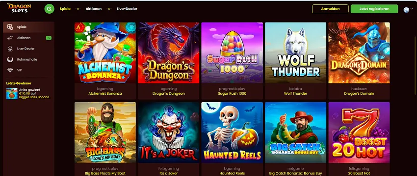 Online-Spielautomaten bei DragonSlots