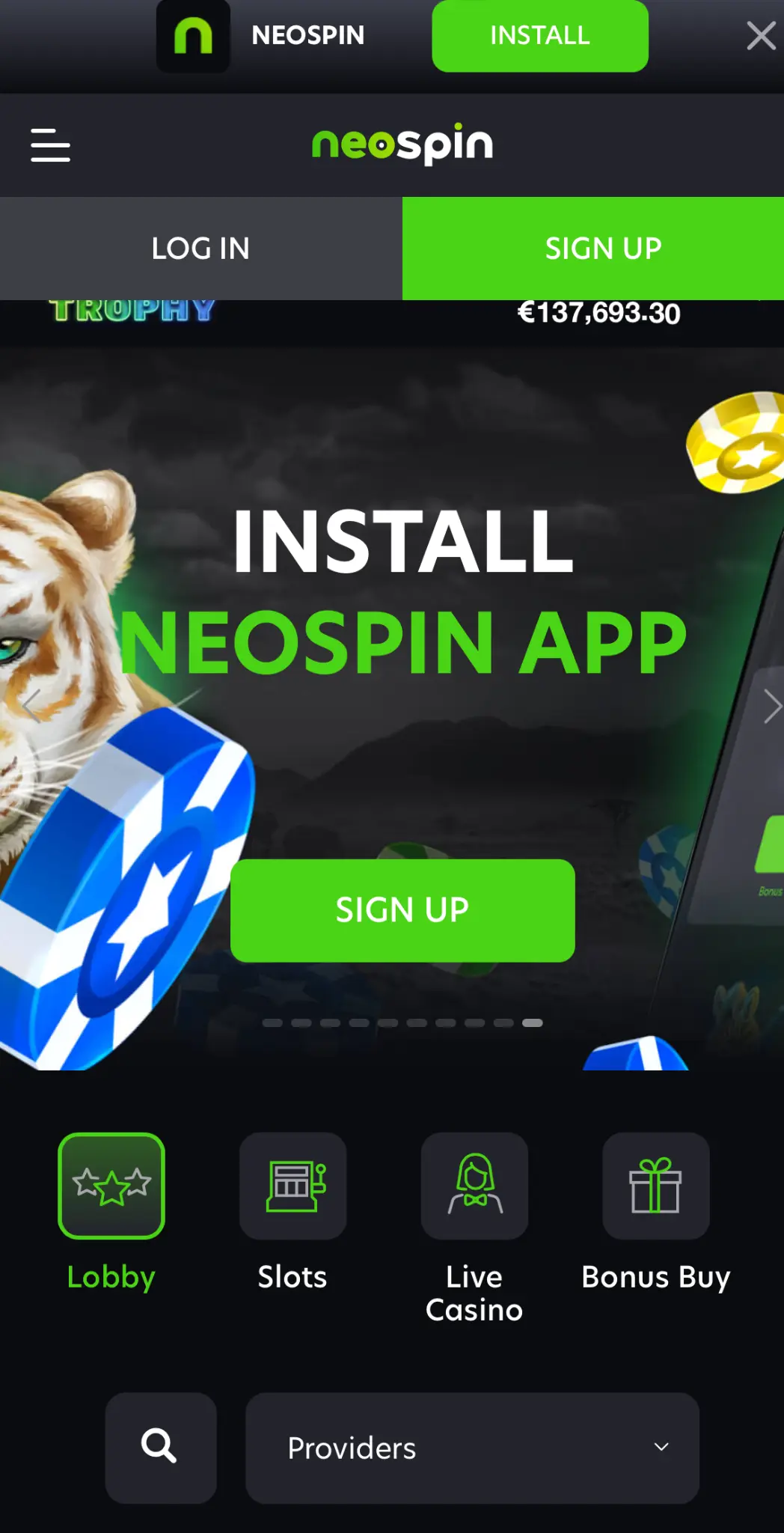 Neospin Casino Mobile und App