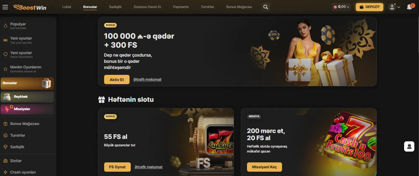Bonuslar və promosyonlar