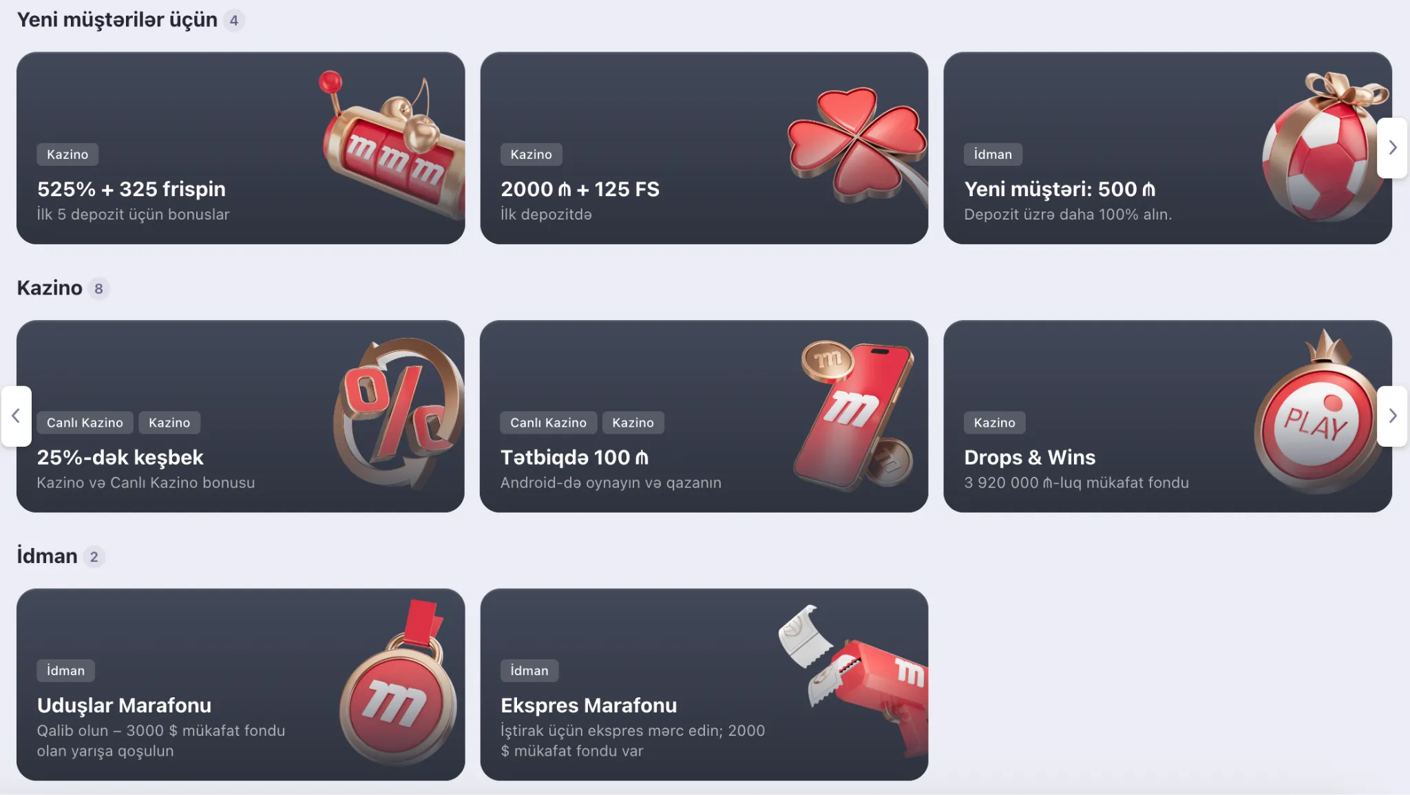 Bonuslar və Promosiyalar Bonuslar və Promosiyalar