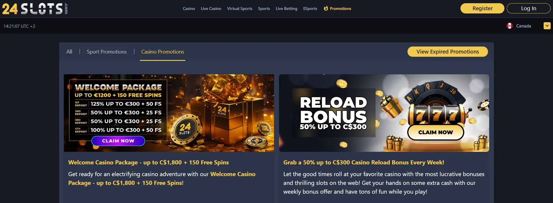 Bonuses and promotions