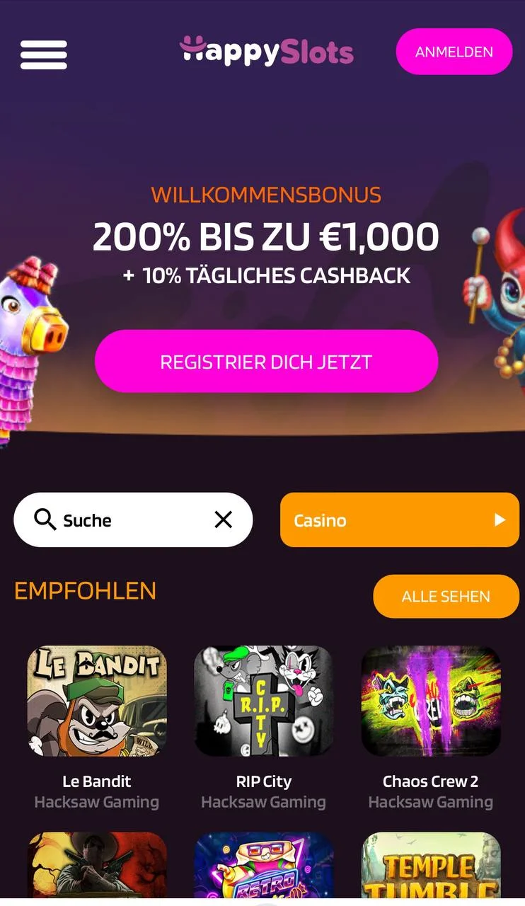 Happy Slots mobile Casino und App