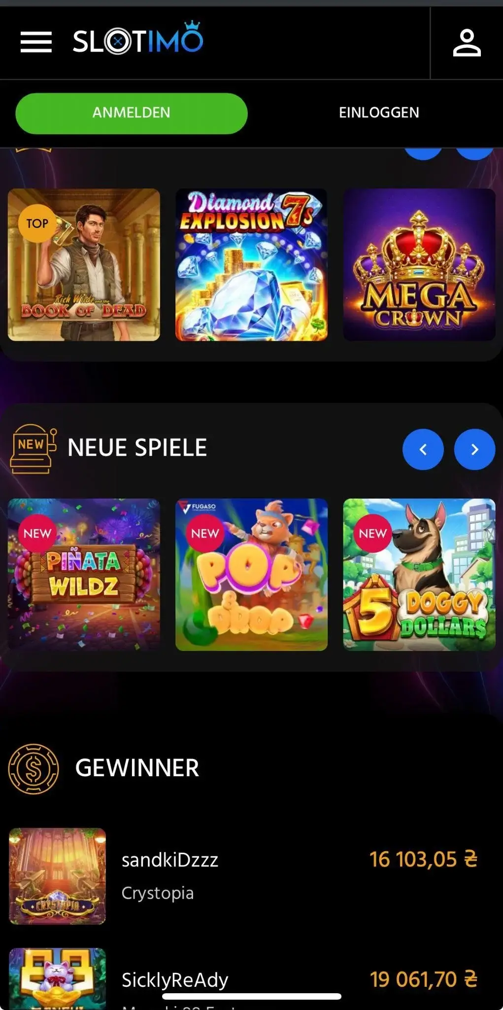 Slotimo Mobile Casino und App