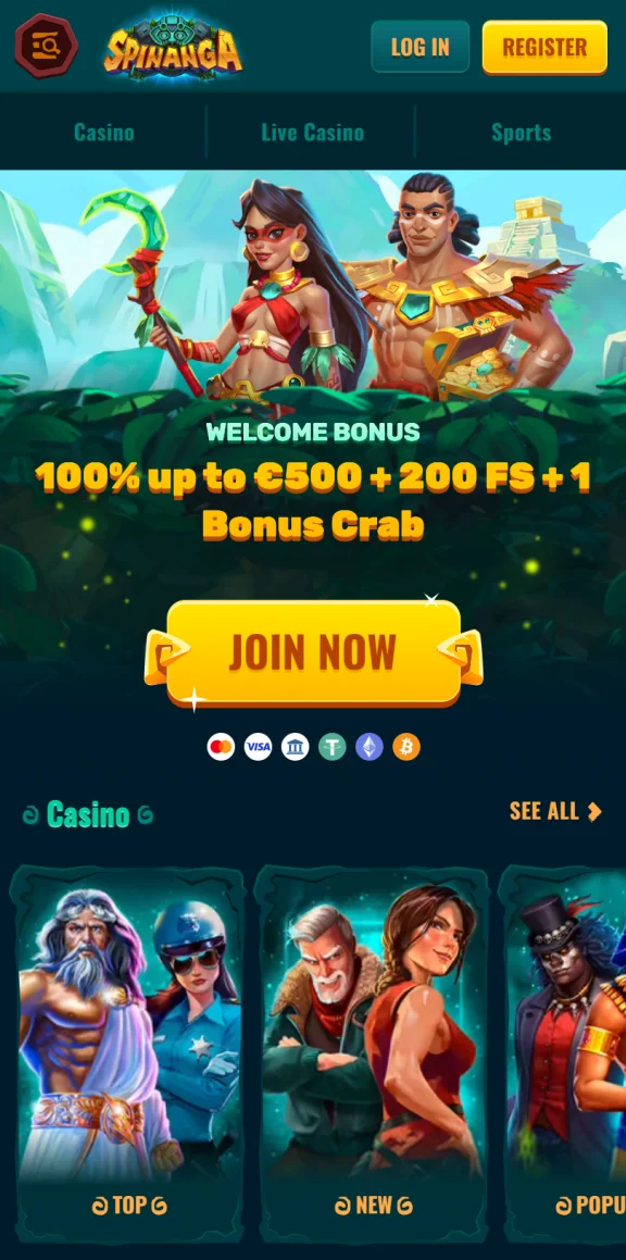 Spinanga mobile Casino und App