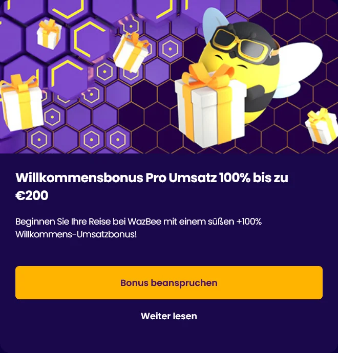 Wazbee Casino Test von Boni und Sonderangeboten