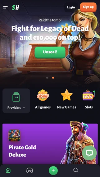 Slothunter mobile Casino und App